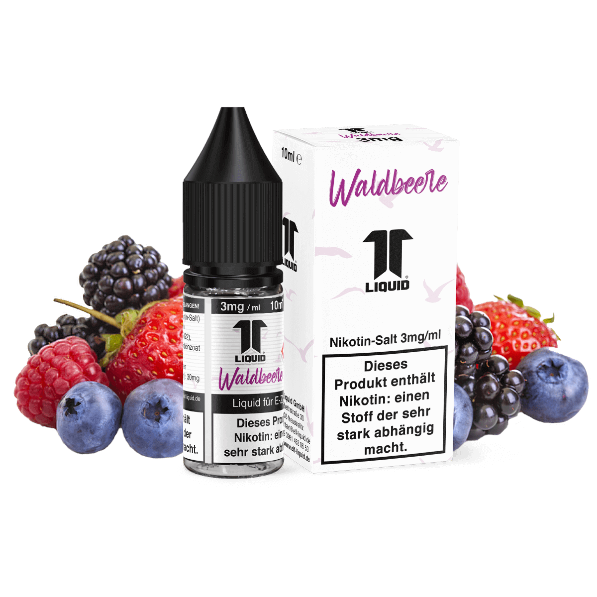 Elf-Liquid Nikotinsalz 3mg Waldbeere 10ml Flasche mit gemischten Beeren