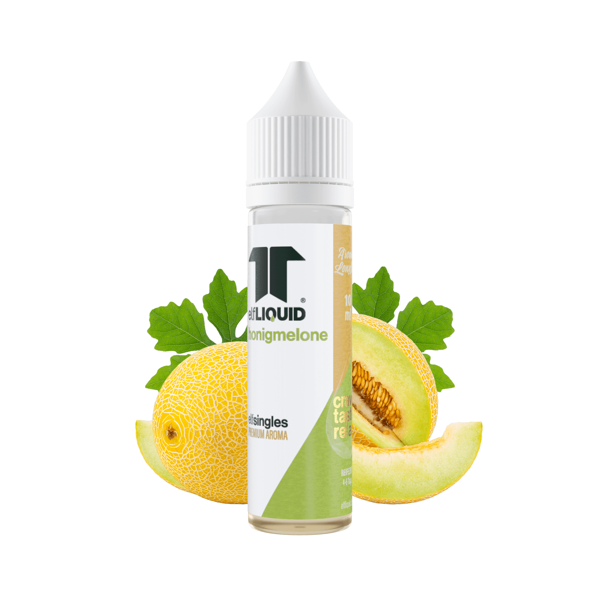 Elf-Liquid Longfill Aroma Honigmelone 10ml – leicht schräg mit Melonenscheiben