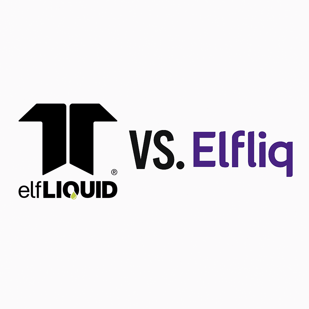 Vergleichsgrafik der Logos von Elf-Liquid und Elfliq – Klarstellung zur Marke