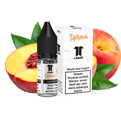 Elf-Liquid Nikotinsalz 3mg Pfirsich 10ml Flasche mit Pfirsichscheiben