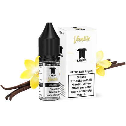 Elf-Liquid Nikotinsalz 3mg Vanille 10ml Flasche mit Vanilleschoten und Blüte