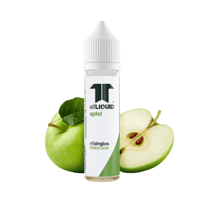 Elf-Liquid Longfill Aroma Apfel 10ml Flasche – Frontansicht mit grünem Apfel