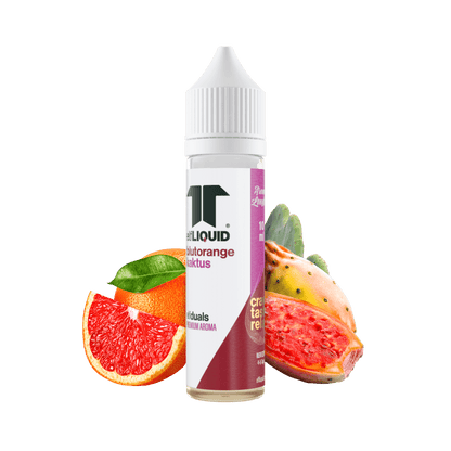 Elf-Liquid Longfill Aroma Kaktus-Blutorange 10ml – schräg von rechts mit Kaktus und Blutorange